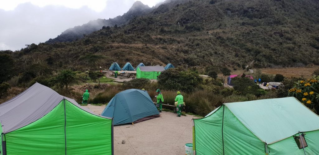 Imagen de nuestro campamento la segunda noche del Camino Inca