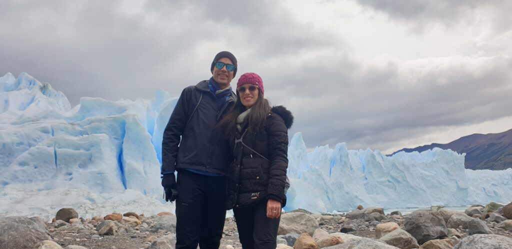 Frente al glaciar Perito Moreno
